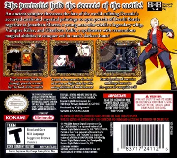 Castlevania - Portrait of Ruin (USA) box cover back